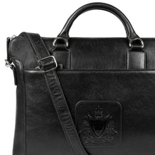 Load image into Gallery viewer, Carnegie 01 Black Leather  Laptop Bag
