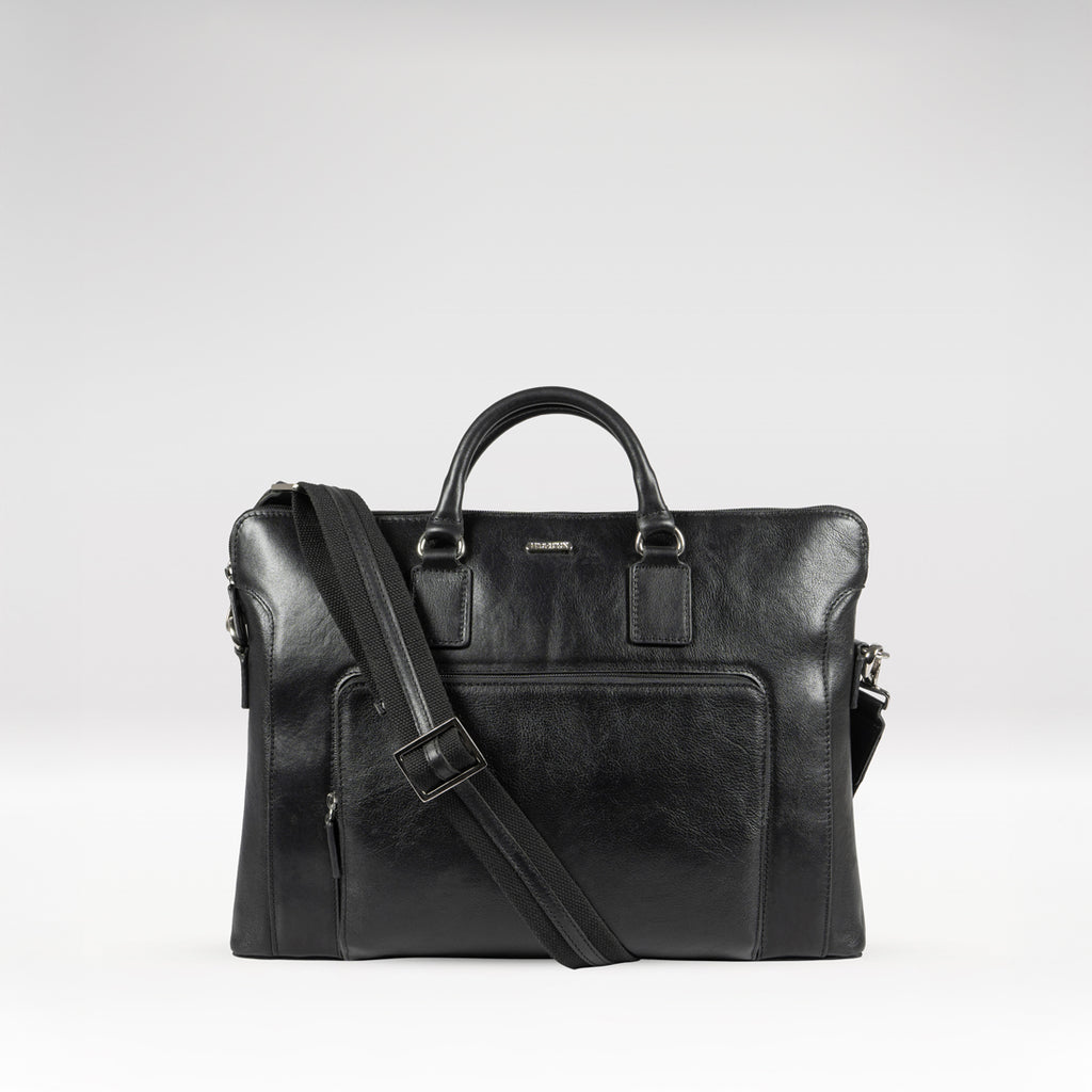 Buy Carnegie 02 Black Leather Laptop Bag Online - Hidesign
