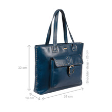 Load image into Gallery viewer, Lowell 02 Blue Leather Tote Bag
