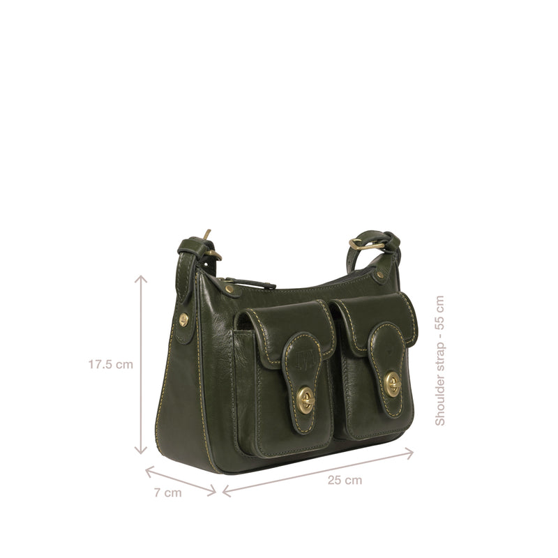 Pyne 01 Green Leather Sling Bag