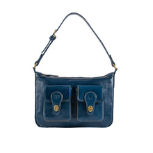 Load image into Gallery viewer, Pyne 02 Blue Leather Shoulder Bag
