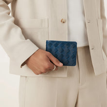 Load image into Gallery viewer, Andover W1 Blue Leather Bi-Fold Wallet
