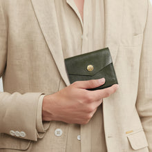 Load image into Gallery viewer, Andover W3 Green Leather Trifold Wallet
