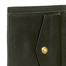 Load image into Gallery viewer, Andover W3 Green Leather Trifold Wallet
