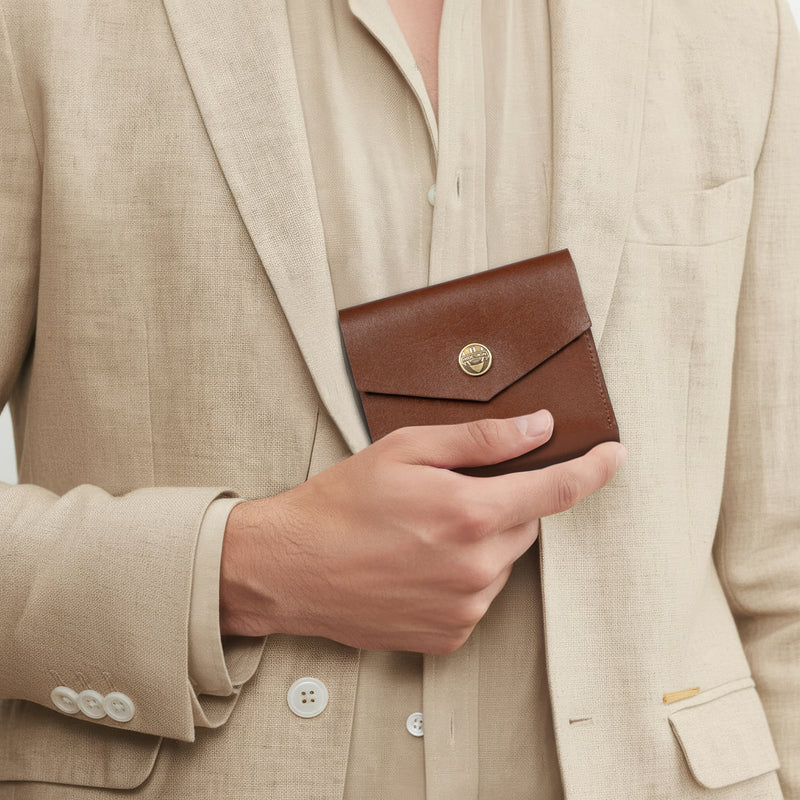 Andover W3 Brown Leather Trifold Wallet