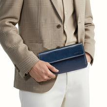 Load image into Gallery viewer, Andover W4 Blue Leather Double Zip Around Wallet

