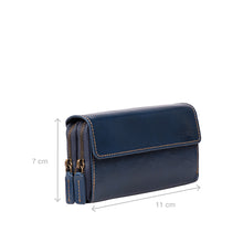 Load image into Gallery viewer, Andover W4 Blue Leather Double Zip Around Wallet
