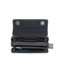 Load image into Gallery viewer, Andover W4 Blue Leather Double Zip Around Wallet
