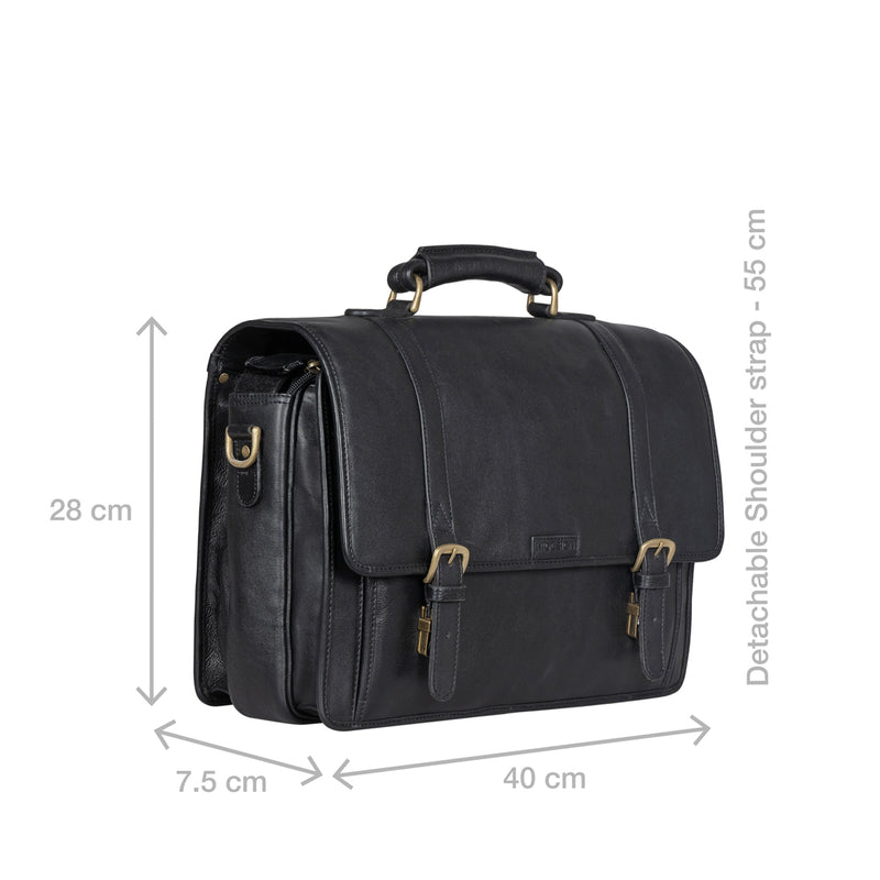 Andre 4215 Black Leather  Briefcase