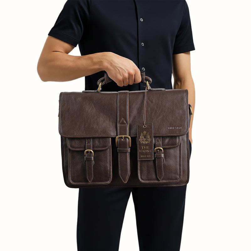 Castello Brown Leather  Briefcase