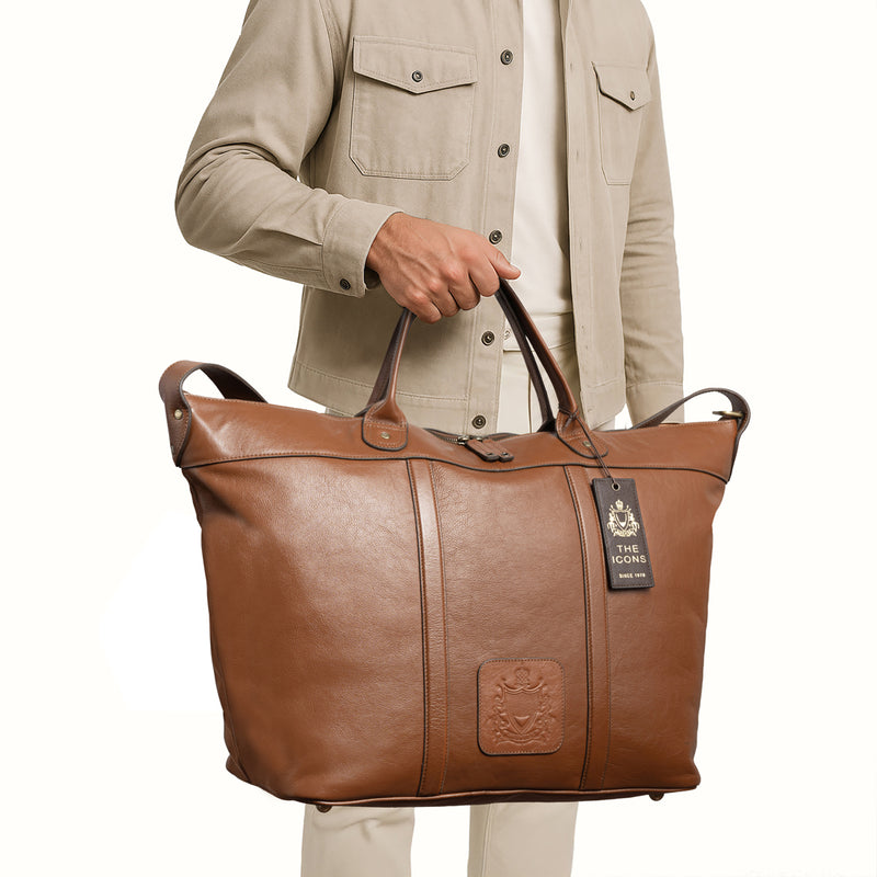 Roberto Tan Leather Duffle Bag
