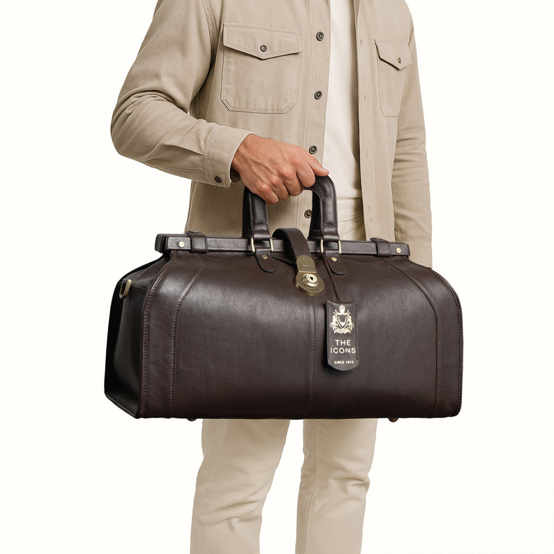 Safari Brown Leather Duffle Bag