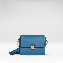 Load image into Gallery viewer, Lucina Blue Leather Shoulder Bag
