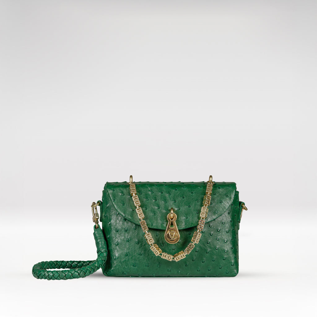 Buy Terra 01 Green Leather Shoulder Bag Online - Hidesign