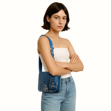 Load image into Gallery viewer, Terra 02 Blue Leather Shoulder Bag
