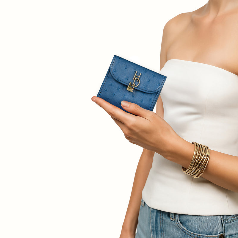 Terra W1 Blue Leather Bi-Fold Wallet