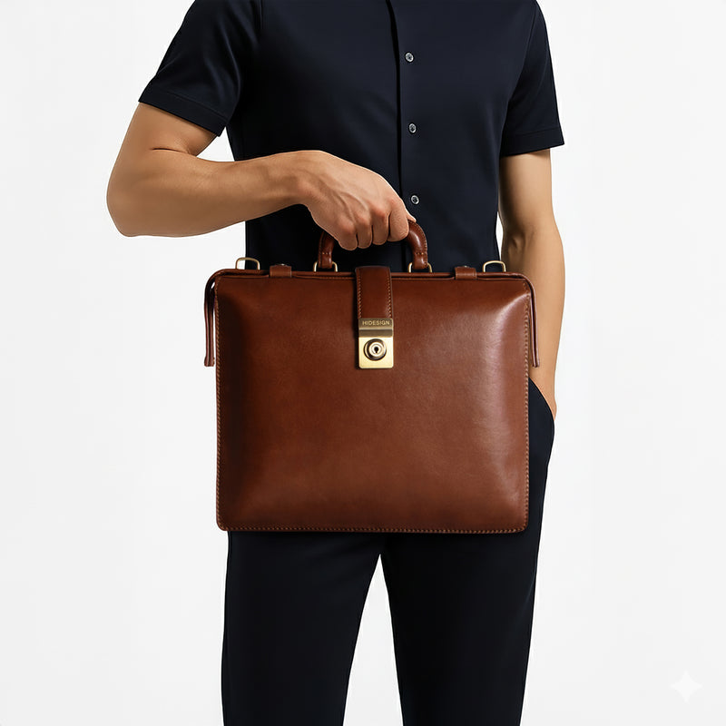 Patagonia 01 Tan Leather Briefcase