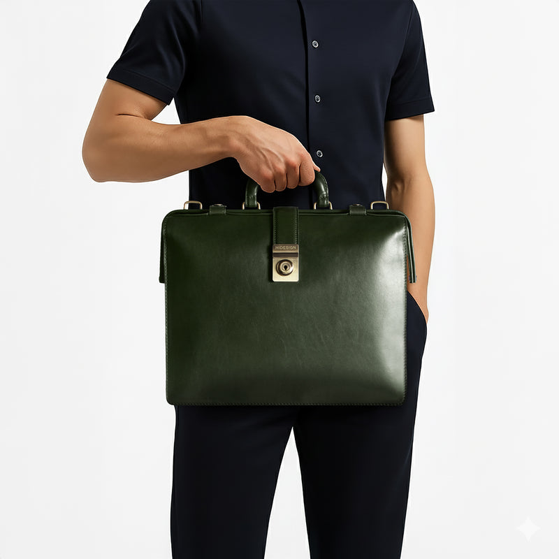 Patagonia 01 Green Leather Briefcase