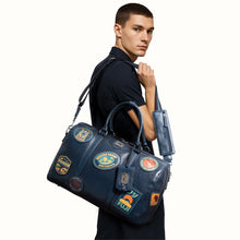 Load image into Gallery viewer, Okavango 02 Blue Leather Duffle Bag
