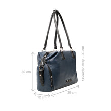 Load image into Gallery viewer, Kowloon 02 Blue Leather Tote Bag
