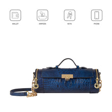 Load image into Gallery viewer, Louvre 01 Blue Leather Sling Bag
