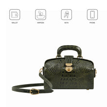 Load image into Gallery viewer, Louvre 03 Green Leather Sling Bag
