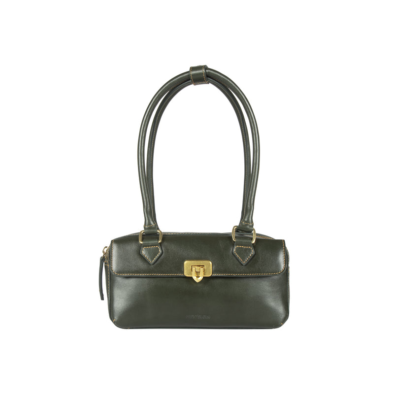Rodos 02 Green Leather Tote Bag