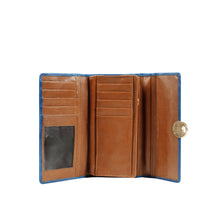 Load image into Gallery viewer, Alps W1 Blue Leather Trifold Wallet
