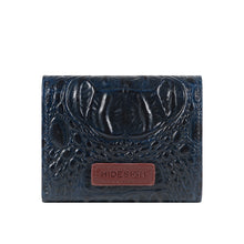 Load image into Gallery viewer, Louvre W1 Blue Leather Trifold Wallet
