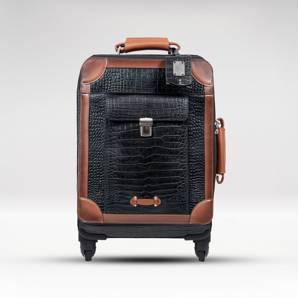 Patagonia 04 Black Leather Trolley Bag – Hidesign