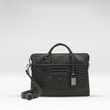 Load image into Gallery viewer, Carnegie 01 Green Leather Laptop Bag
