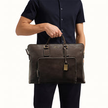 Load image into Gallery viewer, Carnegie 02 Brown Leather Laptop Bag
