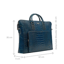 Load image into Gallery viewer, Carnegie 02 Blue Leather Laptop Bag
