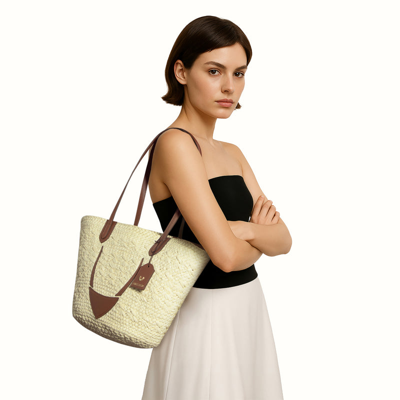 Luma Tan Natural raffia Shoulder Bag