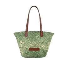 Load image into Gallery viewer, Luma Green Natural raffia Shoulder Bag
