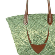 Load image into Gallery viewer, Luma Green Natural raffia Shoulder Bag
