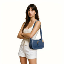 Load image into Gallery viewer, Antoinette 02 Blue Leather Shoulder Bag
