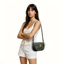 Load image into Gallery viewer, Elysee 02 Green Leather Shoulder Bag
