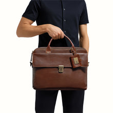 Load image into Gallery viewer, Bonaparte 02 Brown Leather Briefcase
