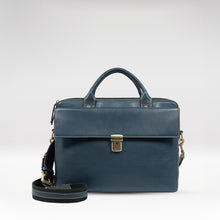 Load image into Gallery viewer, Bonaparte 02 Blue Leather Briefcase
