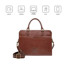 Load image into Gallery viewer, Vendome 01 Brown Leather Briefcase
