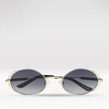 Load image into Gallery viewer, Calypso Women's Black Retro Oval Sunglasses
