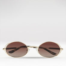 Load image into Gallery viewer, Calypso Women's Brown Retro Oval Sunglasses
