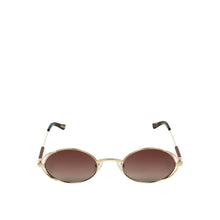 Load image into Gallery viewer, Calypso Women's Brown Retro Oval Sunglasses

