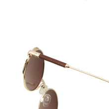 Load image into Gallery viewer, Calypso Women's Brown Retro Oval Sunglasses
