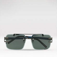 Load image into Gallery viewer, Portofino Unisex Blue Rimless Double Bridge Sunglasses
