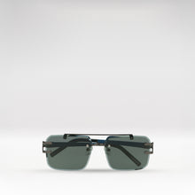 Load image into Gallery viewer, Portofino Unisex Blue Rimless Double Bridge Sunglasses
