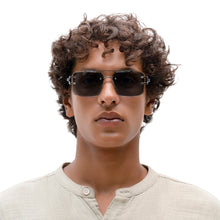 Load image into Gallery viewer, Portofino Unisex Blue Rimless Double Bridge Sunglasses
