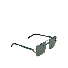 Load image into Gallery viewer, Portofino Unisex Blue Rimless Double Bridge Sunglasses
