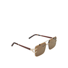 Load image into Gallery viewer, Portofino Unisex Brown Rimless Double Bridge Sunglasses
